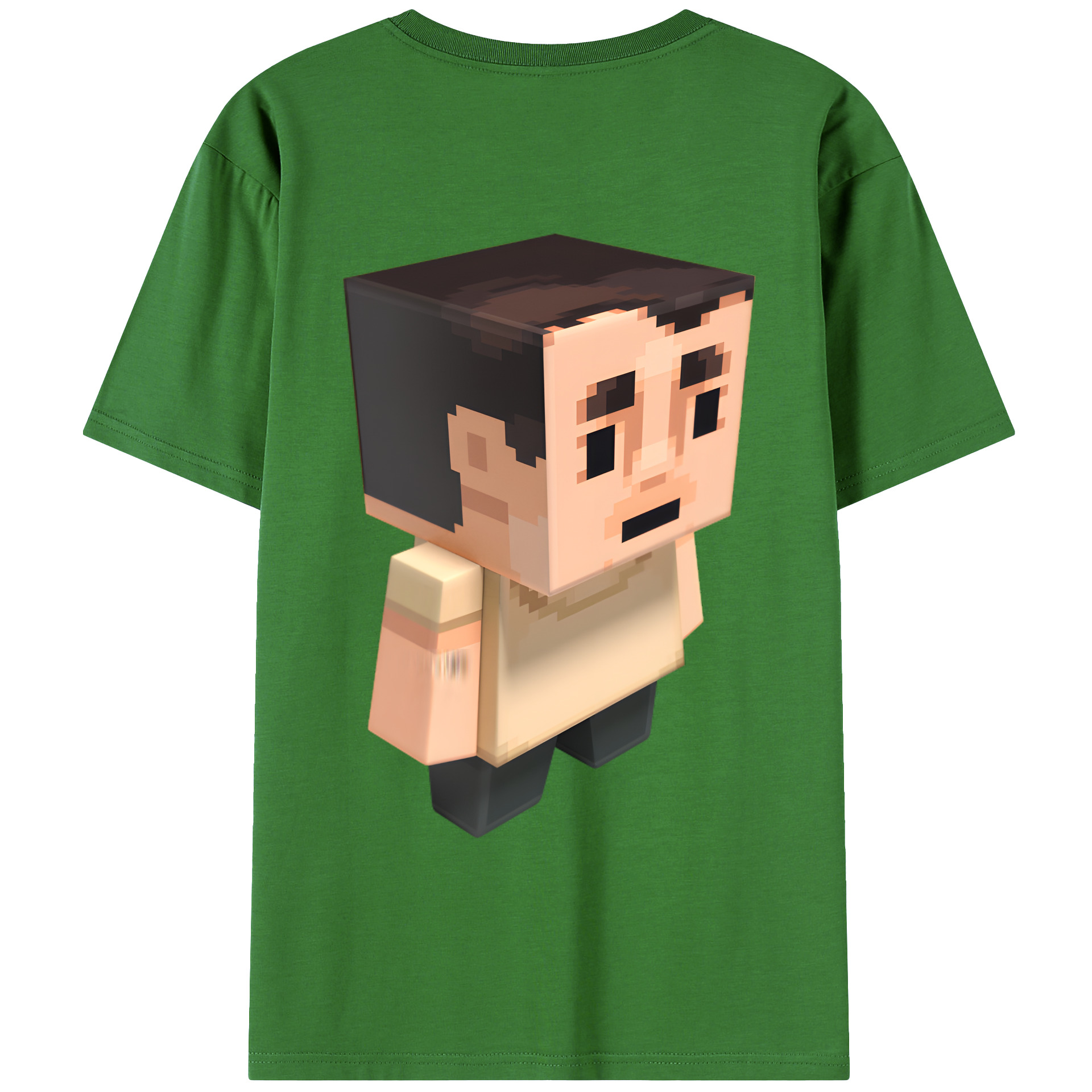 （画像用） マインクラフト ブロックの世界 Minecraft MC Block world レディース半袖Tシャツ(バックプリント)